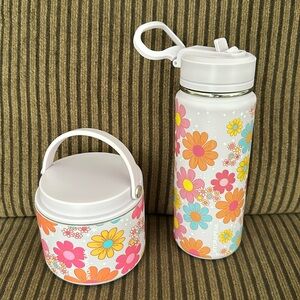 Hydra Peak Pink Floral Food Jar and Bottle Set